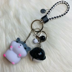 Hamster keychain bag charm